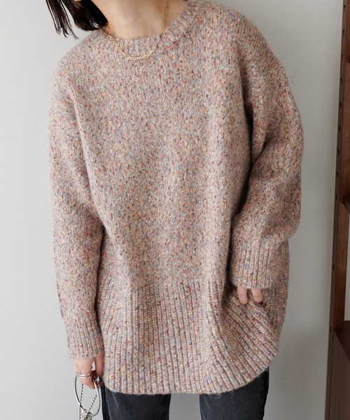 DISCOAT(ディスコート)の「カラーネップチュニック(ニット/セーター・レディース・アイボリー/ブラック/パープル・FREE)」の12枚目の写真