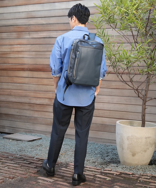 PRO-SPERITY（プロスペリティ）の「【PRO-SPERITY/プロスペリティ】別注PUレザーバッグパック（バックパック/リュック・メンズ・ブラック/ネイビー/グレー・FREE）」の5枚目の写真