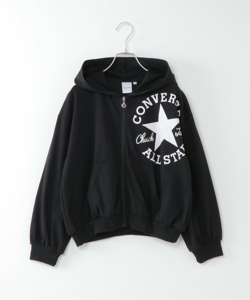 CONVERSE ALL STAR（コンバースオールスター）の「【キッズ】CONVERSE コンバース ZIPパーカー（130~160cm）（パーカー・キッズ・ホワイト/ブラック・130/140/150/160）」の2枚目の写真