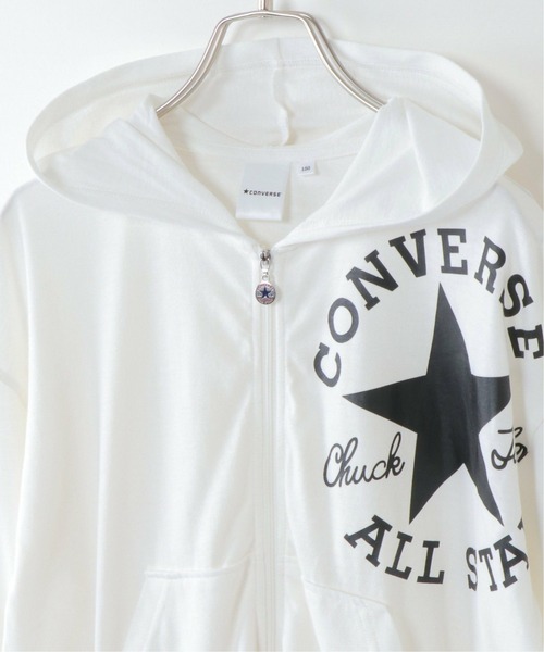 CONVERSE ALL STAR（コンバースオールスター）の「【キッズ】CONVERSE コンバース ZIPパーカー（130~160cm）（パーカー・キッズ・ホワイト/ブラック・130/140/150/160）」の3枚目の写真