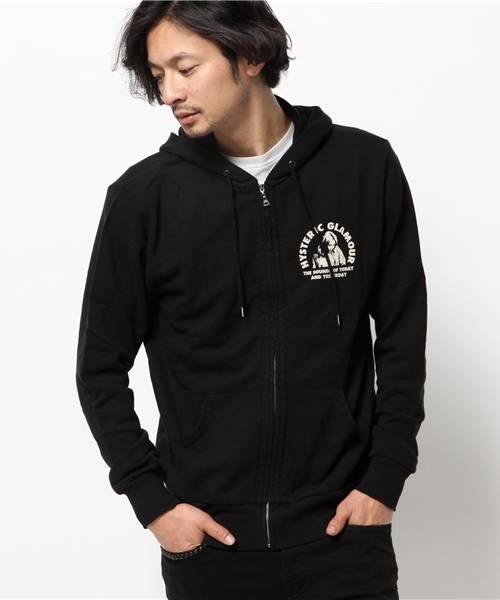 HYSTERIC GLAMOUR（ヒステリックグラマー）の「THE SOUNDS OF TODAY pt PK（パーカー・メンズ・ネイビー/トップグレー/ブラック・LARGE/SMALL/MEDIUM）」の2枚目の写真