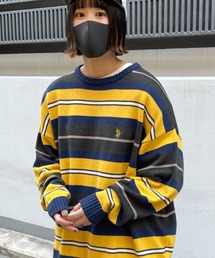 U.S. POLO ASSN. | マルチボーダークルーニット(ニット/セーター)