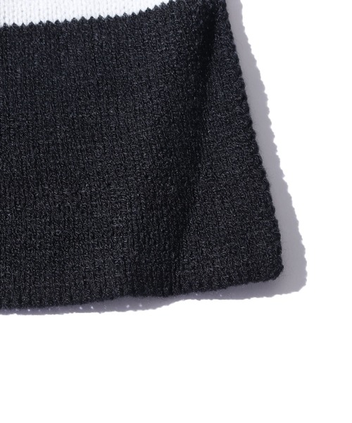 Guess（ゲス）の「GUESS/ゲス KNIT SCARF BORDER マフラー ロゴ刺繍 バイカラー（マフラー・メンズ・ブラック/ネイビー/グリーン/バーガンディー・ONE SIZE）」の7枚目の写真