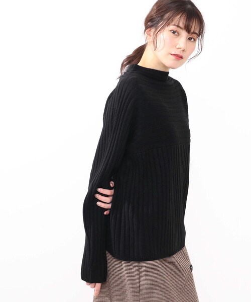 DRESKIP（ドレスキップ）の「◆洗えるリブ切り替えカラーニット（ニット/セーター・レディース・ブラック/グリーン/ダークブラウン/ナチュラル/ピンク系・00）」の18枚目の写真