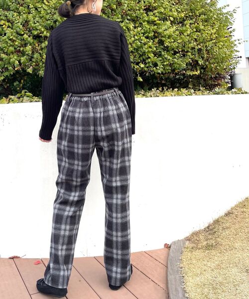 DRESKIP（ドレスキップ）の「◆洗えるリブ切り替えカラーニット（ニット/セーター・レディース・ブラック/グリーン/ダークブラウン/ナチュラル/ピンク系・00）」の12枚目の写真