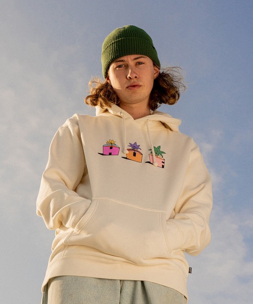 HUF（ハフ）の「PURPLE BUDDY WATER YOUR GARDEN P/O HOODIE / HUF フード パーカー /【PURPLE BUDDY PACK】（パーカー・メンズ・ナチュラル/ヘザーグレー・MEDIUM/XX-LARGE/SMALL/LARGE/X-LARGE）」の9枚目の写真