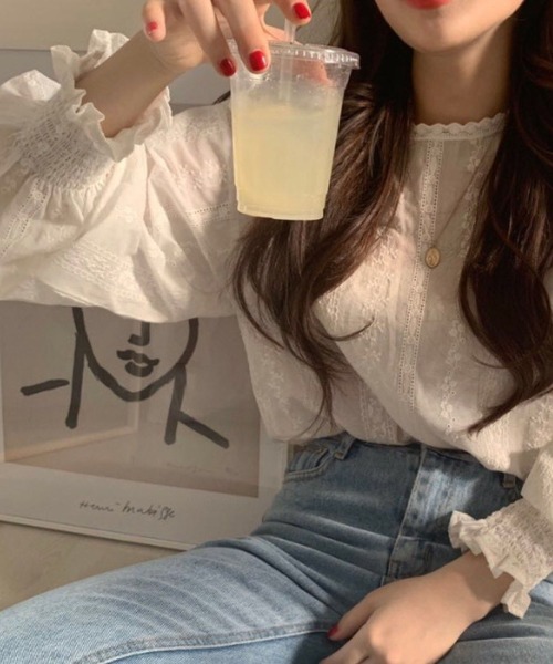 meJane（ミージェーン）の「キャンディースリーブレースブラウス（シャツ/ブラウス・レディース・ホワイト・FREE）」の7枚目の写真