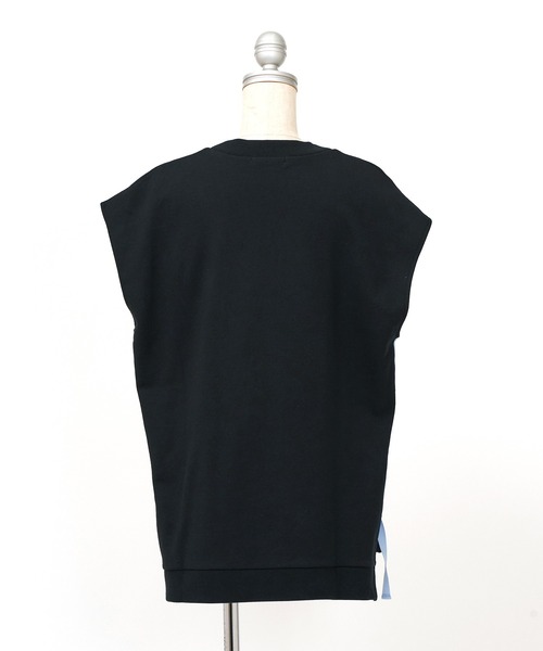 AS KNOW AS PINKY（アズノゥアズピンキー）の「ラインがひらりとベスト（ベスト・レディース・ブラック/オフホワイト/サックスブルー/杢グレー・FREE）」の12枚目の写真