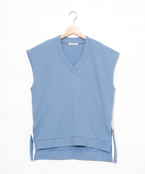 AS KNOW AS PINKY（アズノゥアズピンキー）の「ラインがひらりとベスト（ベスト・レディース・ブラック/オフホワイト/サックスブルー/杢グレー・FREE）」の22枚目の写真
