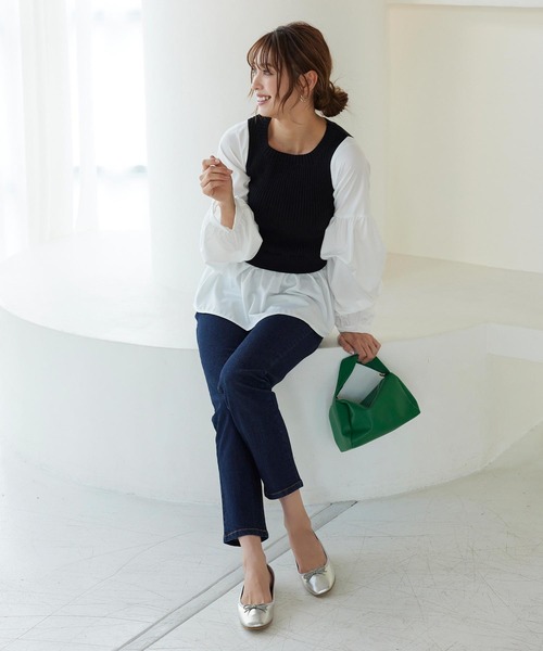 KOBE LETTUCE（コウベレタス）の「スクエアトゥバレエパンプス（バレエシューズ・レディース・ホワイト/ブラック/シルバー/ミント/キャメル/ゼブラ/チェック/ピンク・S/M/L/LL）」の20枚目の写真