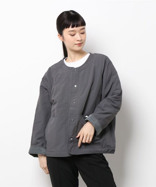 Samansa Mos2 blue（サマンサモスモスブルー）の「リバーシブルブルゾン（ブルゾン・レディース・カーキ/チャコール/ベージュ・ﾌﾘ-）」の2枚目の写真