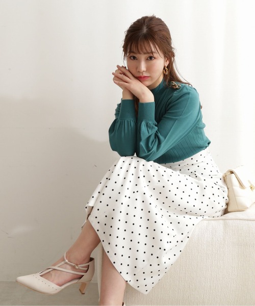 PROPORTION BODY DRESSING（プロポーションボディドレッシング）の「【美人百花4月号掲載商品】チェーンディテールニット / 1212170305（ニット/セーター・レディース・グリーン/ネイビー/オフホワイト・MEDIUM/SMALL）」の3枚目の写真