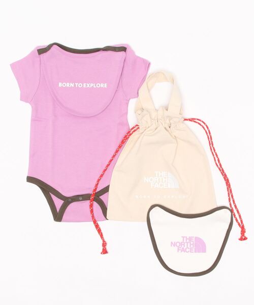 THE NORTH FACE(ザノースフェイス)の「THE NORTH FACE B S/S Rompers & 2P Bib NTB12202(ロンパース・キッズ・グリーン/パープル/ホワイト・70/80)」の6枚目の写真
