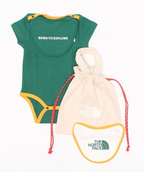 THE NORTH FACE(ザノースフェイス)の「THE NORTH FACE B S/S Rompers & 2P Bib NTB12202(ロンパース・キッズ・グリーン/パープル/ホワイト・70/80)」の7枚目の写真