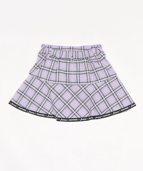 ANAP GiRL(アナップガール)の「Beatcatsコラボチェックスカートインパン付(スカート・キッズ・ブラック/パープル・S/M/XS)」の3枚目の写真