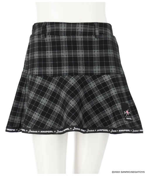ANAP GiRL(アナップガール)の「Beatcatsコラボチェックスカートインパン付(スカート・キッズ・ブラック/パープル・S/M/XS)」の11枚目の写真
