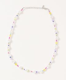 カラフルビーズ×パールネックレス
