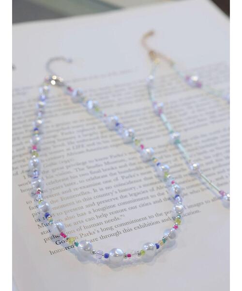 Green　Parks（グリーンパークス）の「カラフルビーズ×パールネックレス（ネックレス・レディース・マルチ・FREE）」の2枚目の写真