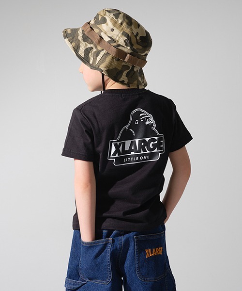 XLARGE KIDS（エクストララージキッズ）の「バックプリントスランテッドOGゴリラ半袖Tシャツ（Tシャツ/カットソー・キッズ・ブラック/ホワイト/パープル/ブルー・140cm/130cm/80ｃｍ/90cm/120cm/110cm/100cm）」の3枚目の写真