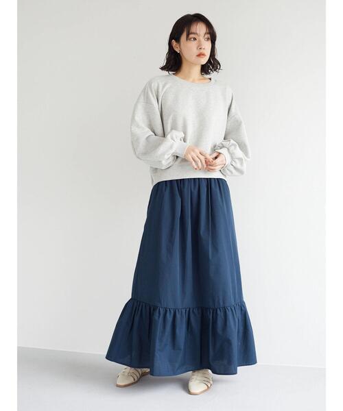 KBF（ケイビーエフ）の「KBF.ガス焼きボリューム裏毛（スウェット・レディース・グレー/オレンジ/ブルー/ライトグリーン・FREE）」の8枚目の写真