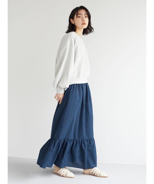 KBF（ケイビーエフ）の「KBF.ガス焼きボリューム裏毛（スウェット・レディース・グレー/オレンジ/ブルー/ライトグリーン・FREE）」の10枚目の写真