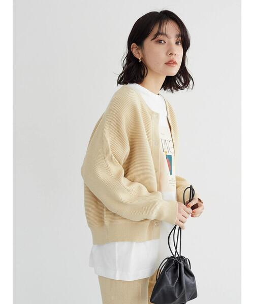 Sugar spoon(シュガースプーン)の「・SUGAR SPOON リブニットドルマンカーデ*(カーディガン/ボレロ・レディース・ブラック/ベージュ/グレー/ピンク/ブルー/ライトカーキ・FREE)」の12枚目の写真