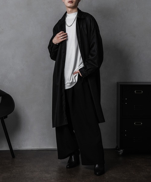 Adoon plain(アドーンプレーン)の「【Adoon plain】サイドスリットロングシャツ(シャツ/ブラウス・メンズ・ホワイト/ブラック・FREE)」の13枚目の写真