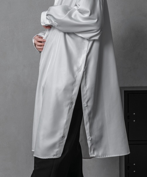 Adoon plain(アドーンプレーン)の「【Adoon plain】サイドスリットロングシャツ(シャツ/ブラウス・メンズ・ホワイト/ブラック・FREE)」の19枚目の写真