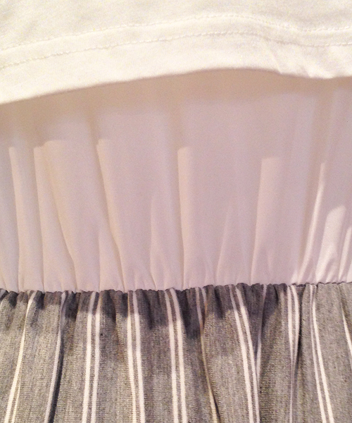 MILKFED.（ミルクフェド）の「【mini7月号掲載】STRIPED COMBI DRESS　（ワンピース/無地&ストライプ）（ワンピース・レディース・アッシュ/ネイビー・SMALL/MEDIUM）」の6枚目の写真