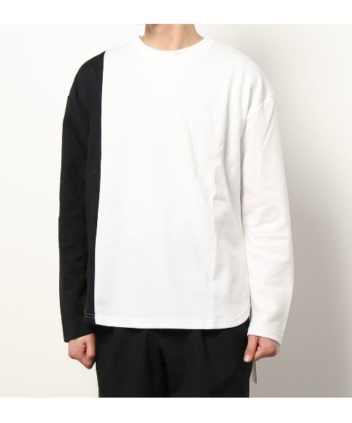 L.H.P Private Brand(エルエイチピープライベートブランド)の「PL ポンチバイカラークルー/ロングスリーブ/カットソー(Tシャツ/カットソー・メンズ・ブラック/ホワイト・MEDIUM/LARGE)」の1枚目の写真