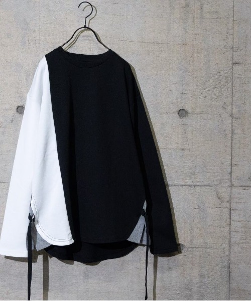 L.H.P Private Brand(エルエイチピープライベートブランド)の「PL ポンチバイカラークルー/ロングスリーブ/カットソー(Tシャツ/カットソー・メンズ・ブラック/ホワイト・MEDIUM/LARGE)」の3枚目の写真