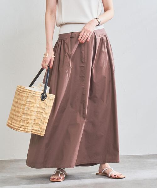 coen（コーエン）の「Re cafe サイドギャザースカート（スカート・レディース・ライトブルー/モカ/ネイビー・L/M）」の8枚目の写真