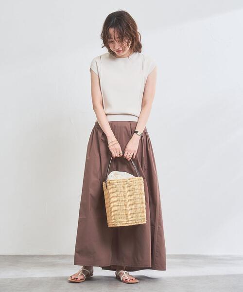 coen（コーエン）の「Re cafe サイドギャザースカート（スカート・レディース・ライトブルー/モカ/ネイビー・L/M）」の17枚目の写真