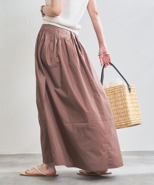 coen（コーエン）の「Re cafe サイドギャザースカート（スカート・レディース・ライトブルー/モカ/ネイビー・L/M）」の19枚目の写真