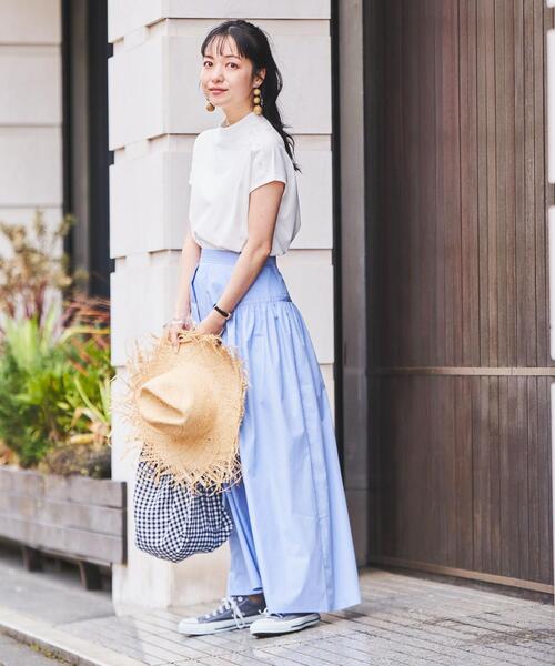 coen（コーエン）の「Re cafe サイドギャザースカート（スカート・レディース・ライトブルー/モカ/ネイビー・L/M）」の20枚目の写真