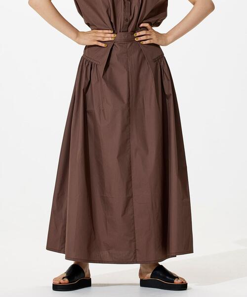 coen（コーエン）の「Re cafe サイドギャザースカート（スカート・レディース・ライトブルー/モカ/ネイビー・L/M）」の9枚目の写真