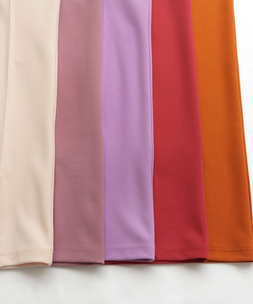 梨地ポンチセンタースリットパンツ