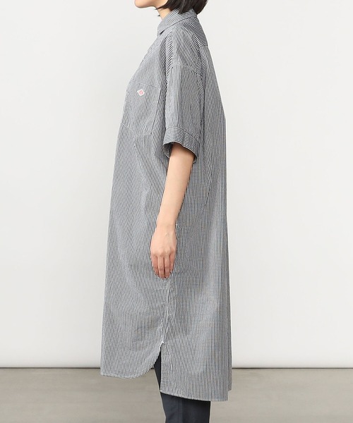【新品】DANTON ダントン シャツワンピース　ブラック　カーキ DANTON（ダントン）の「DANTON | T/Cポプリン シャツワンピース