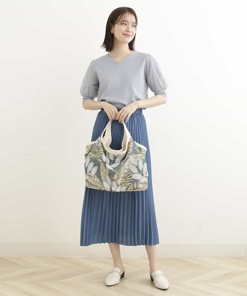 MK MICHEL KLEIN（エムケーミッシェルクラン）の「ボタニカルデザイントートバッグ（トートバッグ・レディース・グリーン/イエロー/ライトピンク・00）」の7枚目の写真