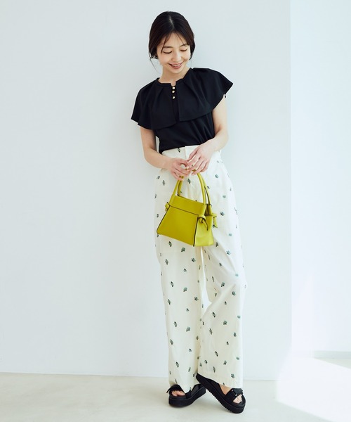 VIS(ビス)の「【EASY CARE・吸水速乾】デザインカラーカットソーブラウス(Tシャツ/カットソー・レディース・ブラック/ベージュ/ピンク・FREE)」の16枚目の写真