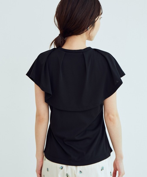 VIS(ビス)の「【EASY CARE・吸水速乾】デザインカラーカットソーブラウス(Tシャツ/カットソー・レディース・ブラック/ベージュ/ピンク・FREE)」の19枚目の写真