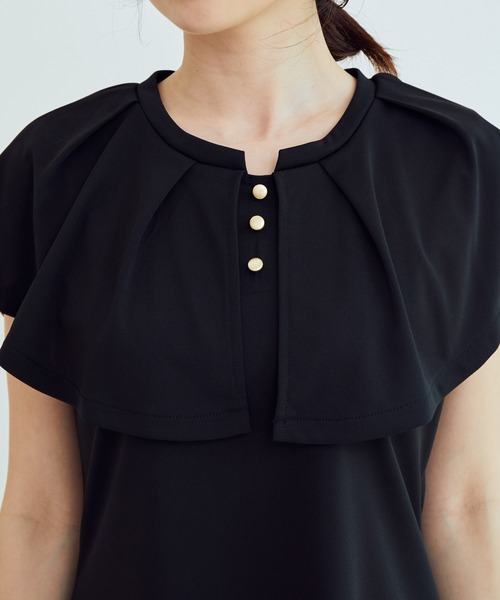 VIS(ビス)の「【EASY CARE・吸水速乾】デザインカラーカットソーブラウス(Tシャツ/カットソー・レディース・ブラック/ベージュ/ピンク・FREE)」の20枚目の写真