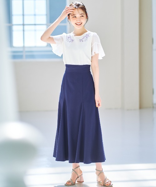 WILLSELECTION（ウィルセレクション）の「袖シフォン刺繍ニット