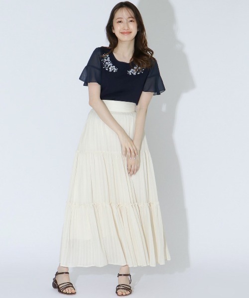 WILLSELECTION 刺繍ニット WILLSELECTION（ウィルセレクション）の「袖シフォン刺繍ニット