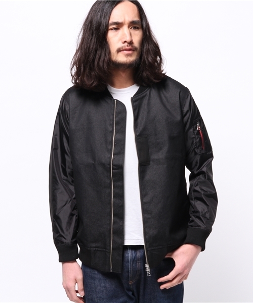 WHO'S WHO gallery（フーズフーギャラリー）の「【期間限定セール】【GIGGER】ビッグMA-1（ブルゾン・メンズ・ブルー/ブラック・MEDIUM/LARGE）」の2枚目の写真