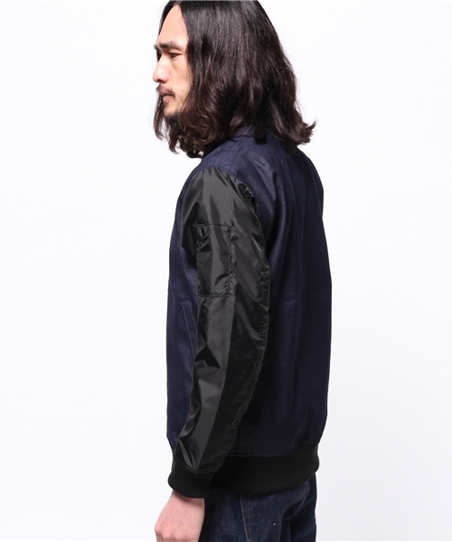 WHO'S WHO gallery（フーズフーギャラリー）の「【期間限定セール】【GIGGER】ビッグMA-1（ブルゾン・メンズ・ブルー/ブラック・MEDIUM/LARGE）」の4枚目の写真