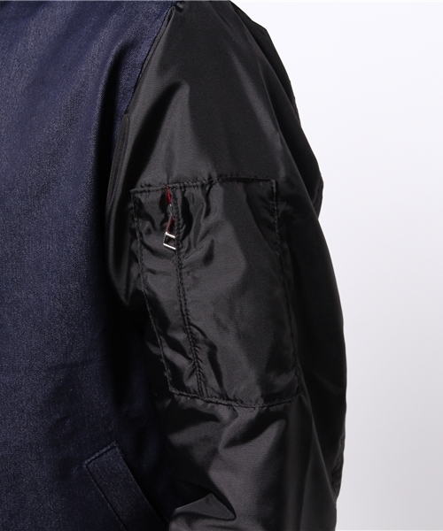 WHO'S WHO gallery（フーズフーギャラリー）の「【期間限定セール】【GIGGER】ビッグMA-1（ブルゾン・メンズ・ブルー/ブラック・MEDIUM/LARGE）」の12枚目の写真