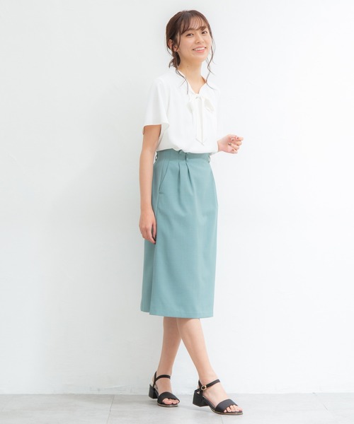 Honeys（ハニーズ）の「ボウタイブラウス（シャツ/ブラウス・レディース・ネイビー系/ネイビー/ホワイト/ホワイト系その他/ボルドー・M/L/S/LL）」の6枚目の写真