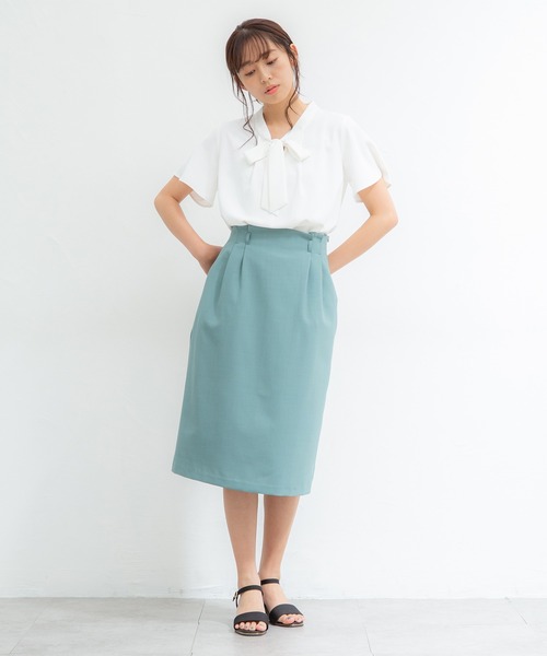 Honeys（ハニーズ）の「ボウタイブラウス（シャツ/ブラウス・レディース・ネイビー系/ネイビー/ホワイト/ホワイト系その他/ボルドー・M/L/S/LL）」の7枚目の写真