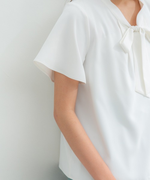 Honeys（ハニーズ）の「ボウタイブラウス（シャツ/ブラウス・レディース・ネイビー系/ネイビー/ホワイト/ホワイト系その他/ボルドー・M/L/S/LL）」の14枚目の写真